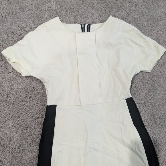 W118 by Walter Baker Hailey Cream with Black blocking Sheath Dress Small - Picture 2 of 7